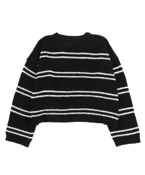 Figments（フィグメンツ）の「サマーボーダーニット（ニット/セーター・レディース・サックスブルー/ブラック/ホワイト・FREE）」の10枚目の写真