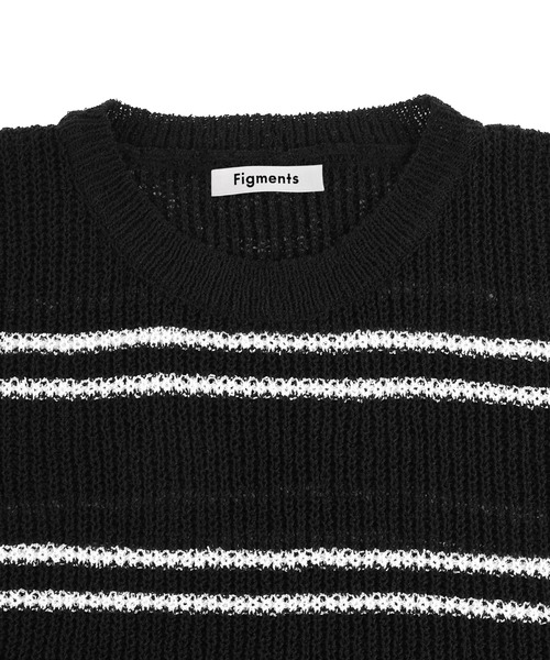 Figments（フィグメンツ）の「サマーボーダーニット（ニット/セーター・レディース・サックスブルー/ブラック/ホワイト・FREE）」の11枚目の写真