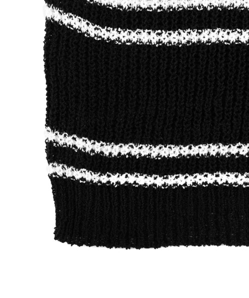 Figments（フィグメンツ）の「サマーボーダーニット（ニット/セーター・レディース・サックスブルー/ブラック/ホワイト・FREE）」の12枚目の写真