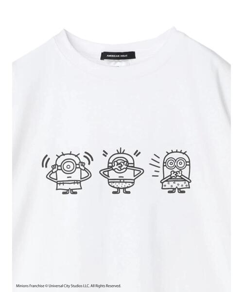 AMERICAN HOLIC(アメリカンホリック)の「ミニオン/サーフTシャツ(Tシャツ/カットソー・レディース・ホワイト/チャコールグレー・FREE)」の3枚目の写真