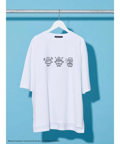 AMERICAN HOLIC(アメリカンホリック)の「ミニオン/サーフTシャツ(Tシャツ/カットソー・レディース・ホワイト/チャコールグレー・FREE)」の2枚目の写真