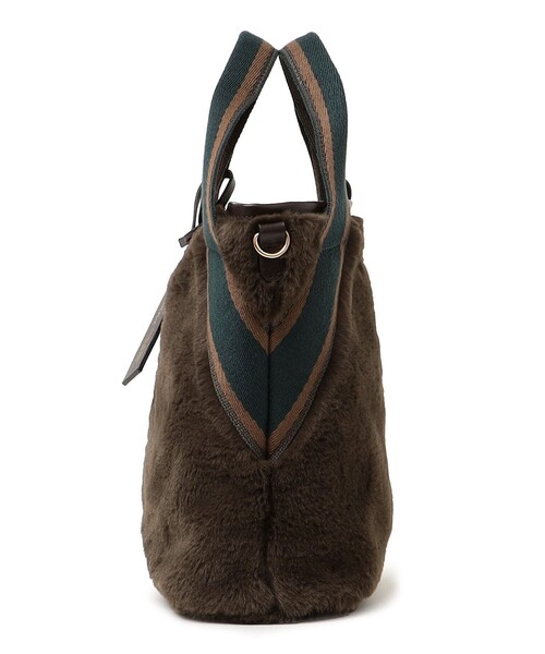 folna(フォルナ)の「【SHIPS any別注】Folna: ライン ソリッド フェイク ファー バッグ◇(ショルダーバッグ・レディース・チャコールグレー/ブラウン・ONE SIZE)」の5枚目の写真