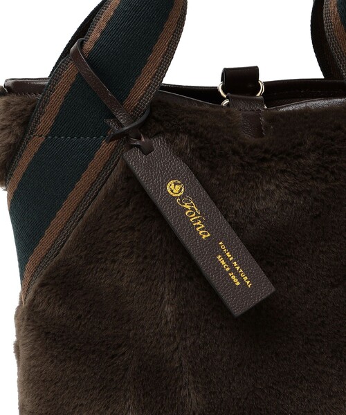 folna(フォルナ)の「【SHIPS any別注】Folna: ライン ソリッド フェイク ファー バッグ◇(ショルダーバッグ・レディース・チャコールグレー/ブラウン・ONE SIZE)」の14枚目の写真
