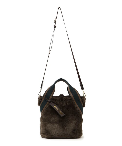 folna(フォルナ)の「【SHIPS any別注】Folna: ライン ソリッド フェイク ファー バッグ◇(ショルダーバッグ・レディース・チャコールグレー/ブラウン・ONE SIZE)」の12枚目の写真