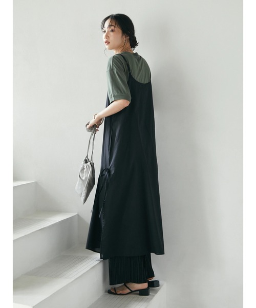 CRAFT STANDARD BOUTIQUE(クラフトスタンダードブティック)の「サイドスリットキャミワンピース *◆(ワンピース・レディース・ブラック/グリーン・FREE)」の5枚目の写真