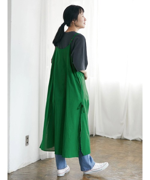 CRAFT STANDARD BOUTIQUE(クラフトスタンダードブティック)の「サイドスリットキャミワンピース *◆(ワンピース・レディース・ブラック/グリーン・FREE)」の8枚目の写真