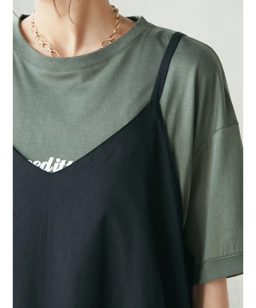 CRAFT STANDARD BOUTIQUE(クラフトスタンダードブティック)の「サイドスリットキャミワンピース *◆(ワンピース・レディース・ブラック/グリーン・FREE)」の9枚目の写真