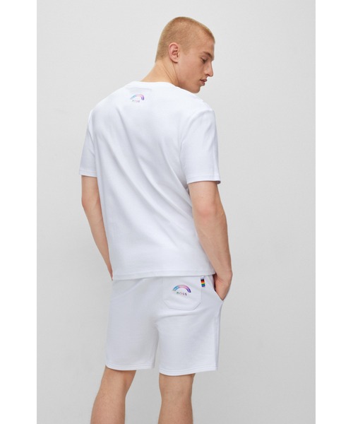 BOSS(ボス)の「【オンライン限定】マルチカラーBOSSロゴ クルーネック Tシャツ(Tシャツ/カットソー・メンズ・ホワイト・L/XL/S/M/XS)」の2枚目の写真