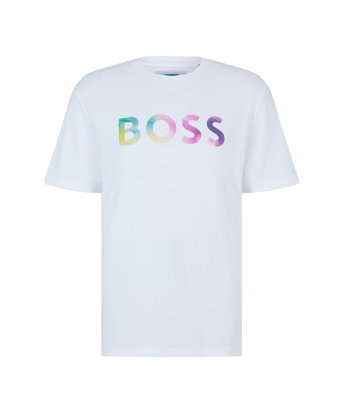 BOSS(ボス)の「【オンライン限定】マルチカラーBOSSロゴ クルーネック Tシャツ(Tシャツ/カットソー・メンズ・ホワイト・L/XL/S/M/XS)」の5枚目の写真