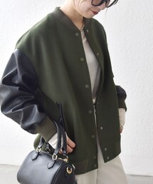 ファー付きダークグリーンスタジャン　期間限定値下げ ファー付きダークグリーンスタジャンお値下げ