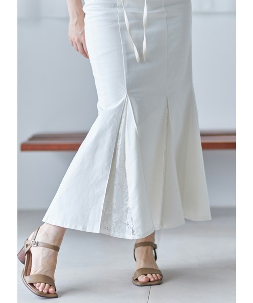 tocco closet（トッコ　クローゼット）の「クラシカルレーススリットマーメイドスカート（スカート・レディース・ブラウン/オフホワイト・M）」の15枚目の写真