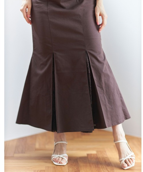 tocco closet（トッコ　クローゼット）の「クラシカルレーススリットマーメイドスカート（スカート・レディース・ブラウン/オフホワイト・M）」の8枚目の写真