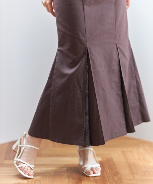 tocco closet（トッコ　クローゼット）の「クラシカルレーススリットマーメイドスカート（スカート・レディース・ブラウン/オフホワイト・M）」の4枚目の写真