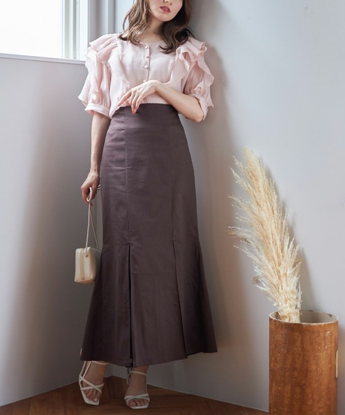 tocco closet（トッコ　クローゼット）の「クラシカルレーススリットマーメイドスカート（スカート・レディース・ブラウン/オフホワイト・M）」の12枚目の写真