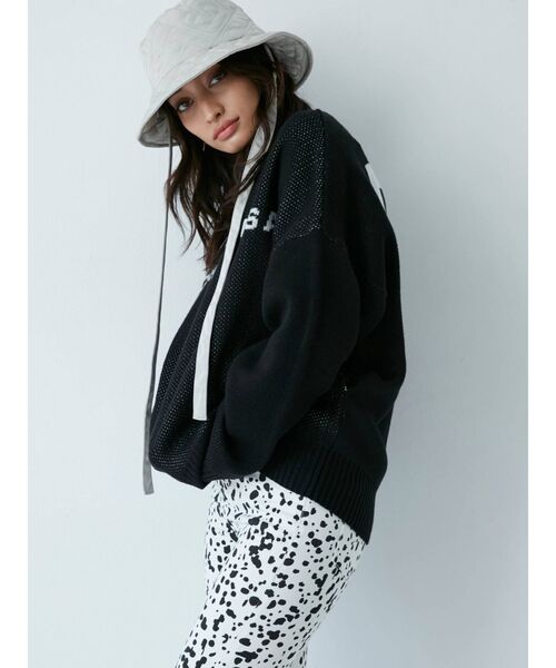 GYDA(ジェイダ)の「GYDA×DC STAR LOGOジャカードニットトップス(ニット/セーター・レディース・オフホワイト/ブラック/マスタード/ベージュ・FREE)」の22枚目の写真