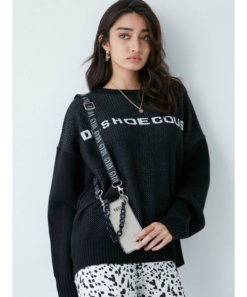 GYDA(ジェイダ)の「GYDA×DC STAR LOGOジャカードニットトップス(ニット/セーター・レディース・オフホワイト/ブラック/マスタード/ベージュ・FREE)」の5枚目の写真