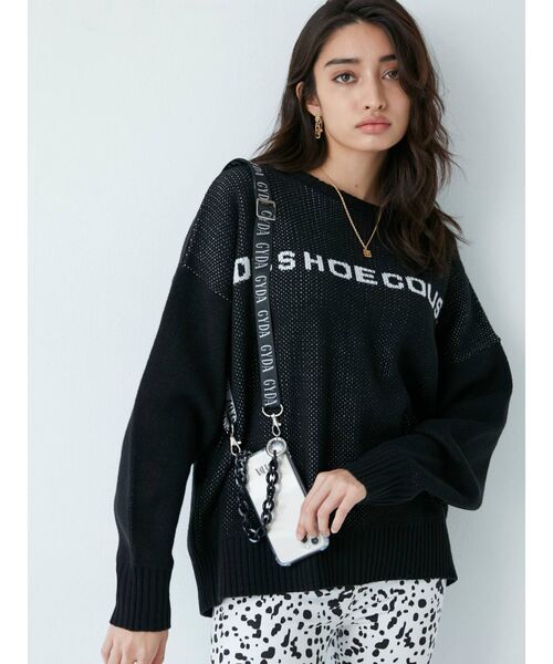 GYDA(ジェイダ)の「GYDA×DC STAR LOGOジャカードニットトップス(ニット/セーター・レディース・オフホワイト/ブラック/マスタード/ベージュ・FREE)」の9枚目の写真