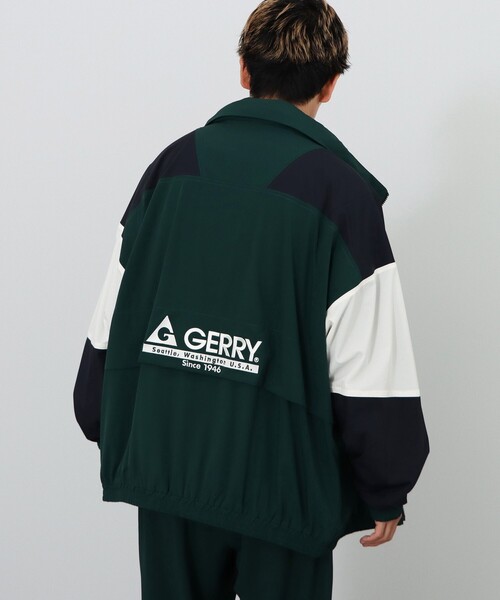 【美品】GERRY×BEAMS HEART ビッグシルエット　ブルゾン　グリーン GERRY」 ブルゾン「BEAMS HEARTコラボ」 LARGE ダークグリーン メンズ