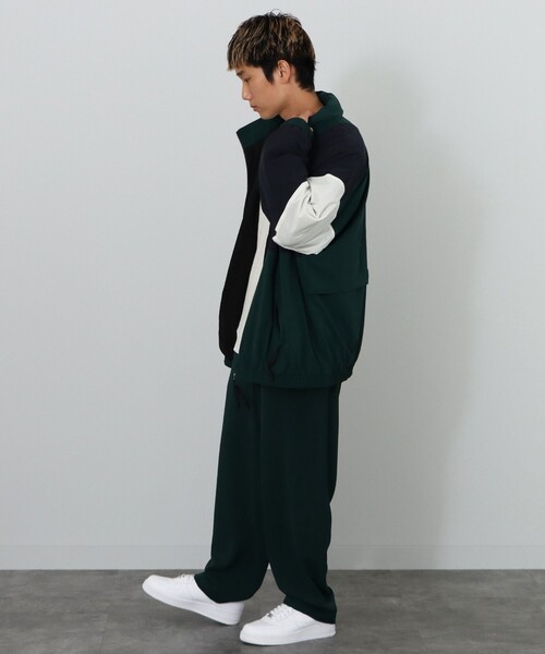 【美品】GERRY×BEAMS HEART ビッグシルエット　ブルゾン　グリーン GERRY」 ブルゾン「BEAMS HEARTコラボ」 LARGE ダークグリーン メンズ