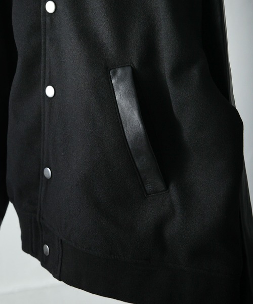 NILWAY（ニルウェイ）の「ヴィーガンレザー 配色切り替え ビッグ スタジャン（スタジャン・メンズ・ブラック/グリーン・MEDIUM/LARGE）」の7枚目の写真