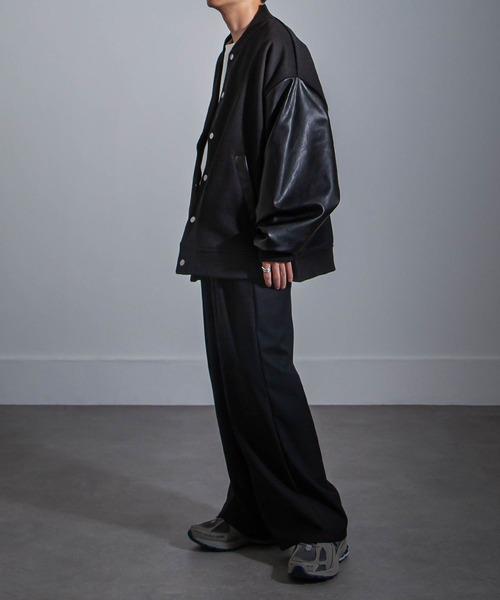 NILWAY（ニルウェイ）の「ヴィーガンレザー 配色切り替え ビッグ スタジャン（スタジャン・メンズ・ブラック/グリーン・MEDIUM/LARGE）」の12枚目の写真