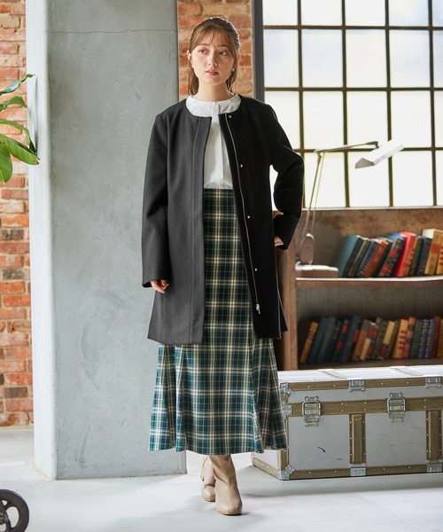 パターンフィオナ　ファー付き　コート　ネイビー Fubail / ファー付きダッフルコート