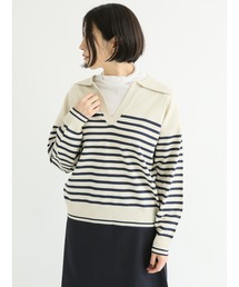 Lugnoncure | パネルボーダー衿付ニット(ニット/セーター)