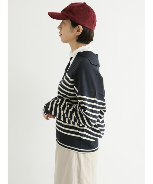 Lugnoncure（ルノンキュール）の「パネルボーダー衿付ニット（ニット/セーター・レディース・オフホワイト/ネイビー/モカ・ﾌﾘ-）」の13枚目の写真