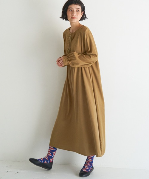 LBC（エルビーシー）の「キルト切り替えタッセルワンピース（ワンピース・レディース・チャコールグレー/スカイブルー/マスタード・M）」の6枚目の写真