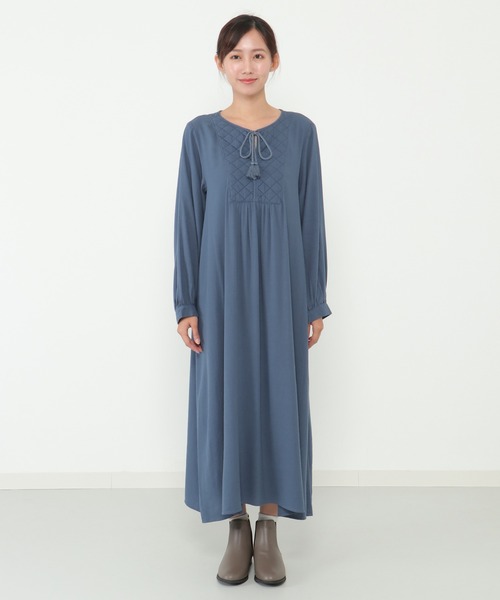 LBC（エルビーシー）の「キルト切り替えタッセルワンピース（ワンピース・レディース・チャコールグレー/スカイブルー/マスタード・M）」の18枚目の写真