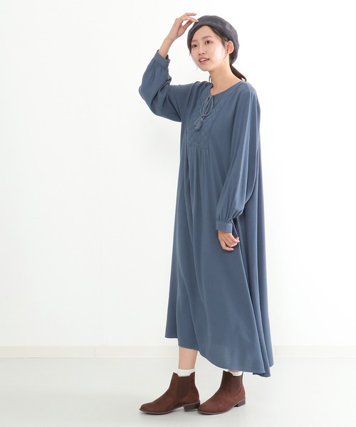LBC（エルビーシー）の「キルト切り替えタッセルワンピース（ワンピース・レディース・チャコールグレー/スカイブルー/マスタード・M）」の13枚目の写真