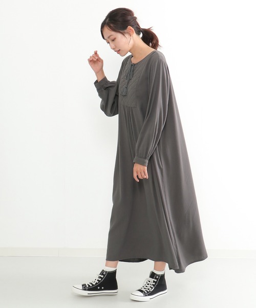 LBC（エルビーシー）の「キルト切り替えタッセルワンピース（ワンピース・レディース・チャコールグレー/スカイブルー/マスタード・M）」の15枚目の写真
