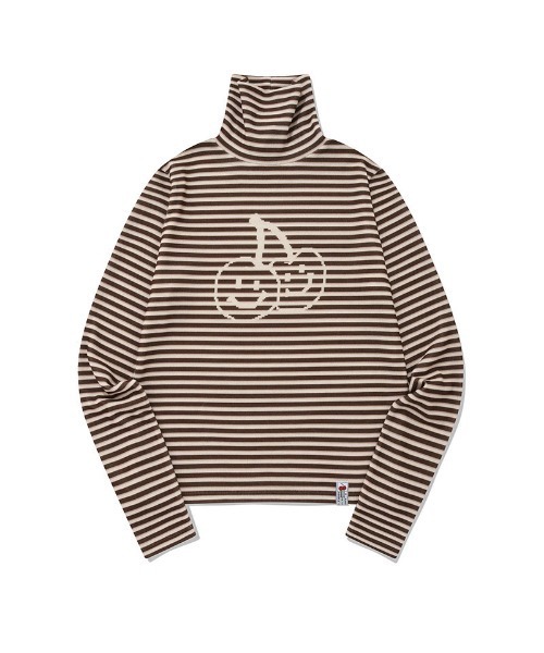 セール】KIRSH BIG DOODLE CHERRY HIGH NECK STRIPE T-SHIRT