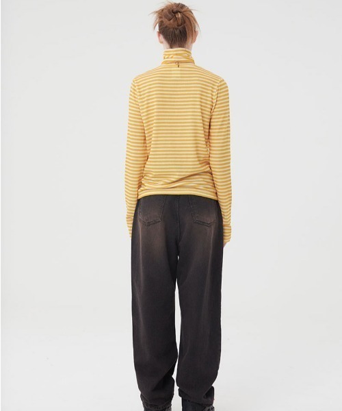 [ KIRSH ]★BIG DOODLE CHERRY HIGH NECK STRIPE T-SHIRT セール】KIRSH BIG DOODLE CHERRY HIGH NECK STRIPE T-SHIRT