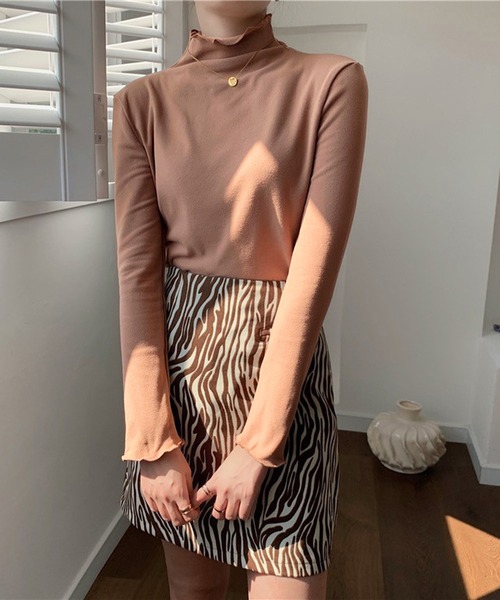 Chaco closet(チャコ クローゼット)の「メローカラーハイネックニットプルオーバー(Tシャツ/カットソー・レディース・イエロー/ホワイト/グリーン/ブラック/パープル/ピンク/ベージュ・FREE)」の9枚目の写真