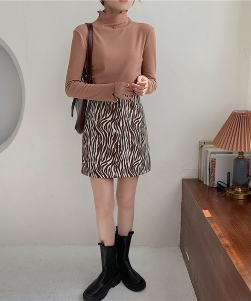 Chaco closet(チャコ クローゼット)の「メローカラーハイネックニットプルオーバー(Tシャツ/カットソー・レディース・イエロー/ホワイト/グリーン/ブラック/パープル/ピンク/ベージュ・FREE)」の13枚目の写真