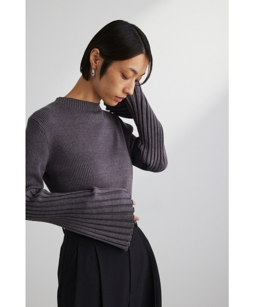 STYLEMIXER（スタイルミキサー）の「ベルスリーブリブニット（ニット/セーター・レディース・イエロー/ライトベージュ/グレー/ブラック・FREE）」の13枚目の写真