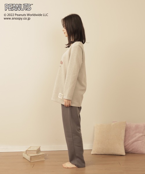 PEANUTS(ピーナッツ)の「【SNOOPY】スヌーピー ロゴプリント裏起毛ルームウェアセット(ルームウェア/パジャマ)」 - WEAR