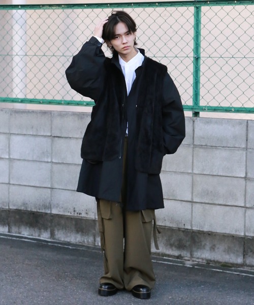 SPINNS（スピンズ）の「【フェイクファー】 ライナーベスト（ベスト・メンズ・グレー/ブラック/カーキ/キャメル/ブラウン/ダークブラウン・ONESIZE）」の7枚目の写真