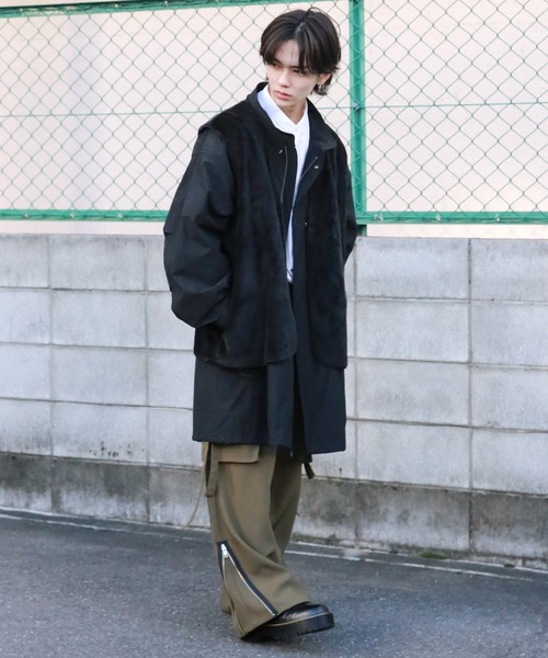 SPINNS（スピンズ）の「【フェイクファー】 ライナーベスト（ベスト・メンズ・グレー/ブラック/カーキ/キャメル/ブラウン/ダークブラウン・ONESIZE）」の10枚目の写真