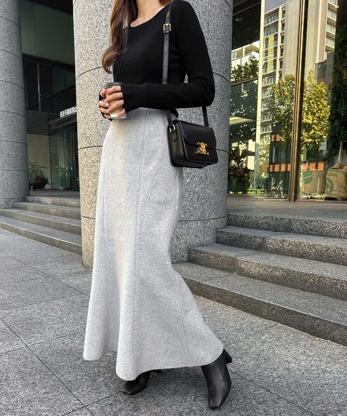 起毛ダブルフェイスマーメイドスカート（スカート）｜andme