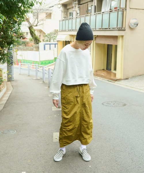 Auntie Rosa Holiday（アンティローザホリデー）の「サイドシャーリングベイカースカート（スカート・レディース・ブラック/ベージュ・FREE）」の20枚目の写真