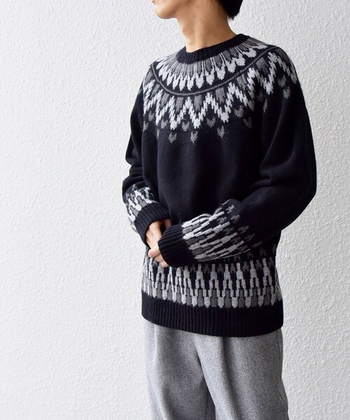 SHIPS any(シップス エニィ)の「SHIPS any: <手洗い可能> ノルディック リラックス ニット◇(ニット/セーター・メンズ・ブラウン/ブラック/グレー・SMALL/MEDIUM/LARGE)」の1枚目の写真