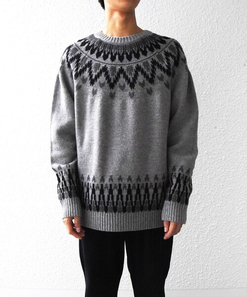 SHIPS any(シップス エニィ)の「SHIPS any: <手洗い可能> ノルディック リラックス ニット◇(ニット/セーター・メンズ・ブラウン/ブラック/グレー・SMALL/MEDIUM/LARGE)」の8枚目の写真