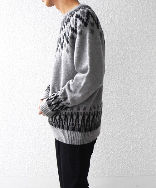 SHIPS any(シップス エニィ)の「SHIPS any: <手洗い可能> ノルディック リラックス ニット◇(ニット/セーター・メンズ・ブラウン/ブラック/グレー・SMALL/MEDIUM/LARGE)」の4枚目の写真