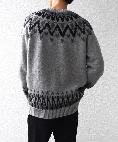 SHIPS any(シップス エニィ)の「SHIPS any: <手洗い可能> ノルディック リラックス ニット◇(ニット/セーター・メンズ・ブラウン/ブラック/グレー・SMALL/MEDIUM/LARGE)」の10枚目の写真