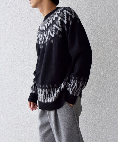 SHIPS any(シップス エニィ)の「SHIPS any: <手洗い可能> ノルディック リラックス ニット◇(ニット/セーター・メンズ・ブラウン/ブラック/グレー・SMALL/MEDIUM/LARGE)」の16枚目の写真