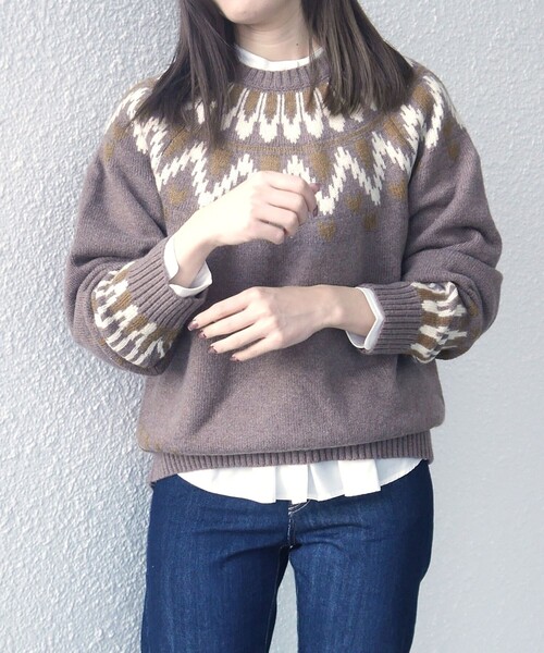 SHIPS any(シップス エニィ)の「SHIPS any: <手洗い可能> ノルディック リラックス ニット◇(ニット/セーター・メンズ・ブラウン/ブラック/グレー・SMALL/MEDIUM/LARGE)」の22枚目の写真