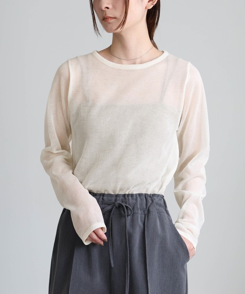 AURALLE 美品モカブラウンカシミヤクルーネックニット AURALLE 美品モカブラウンカシミヤクルーネックニット