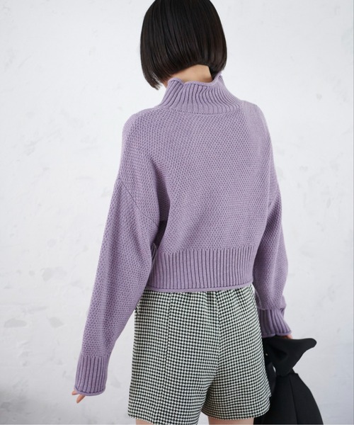 FREE'S MART(フリーズマート)の「4者混鹿の子ショート丈タートルネックニット(ニット/セーター・レディース・ブルー/ブラック/パープル/ホワイト・FREE)」の11枚目の写真